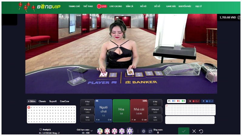 Bongvip Live Casino - Trải nghiệm cá cược trực tuyến